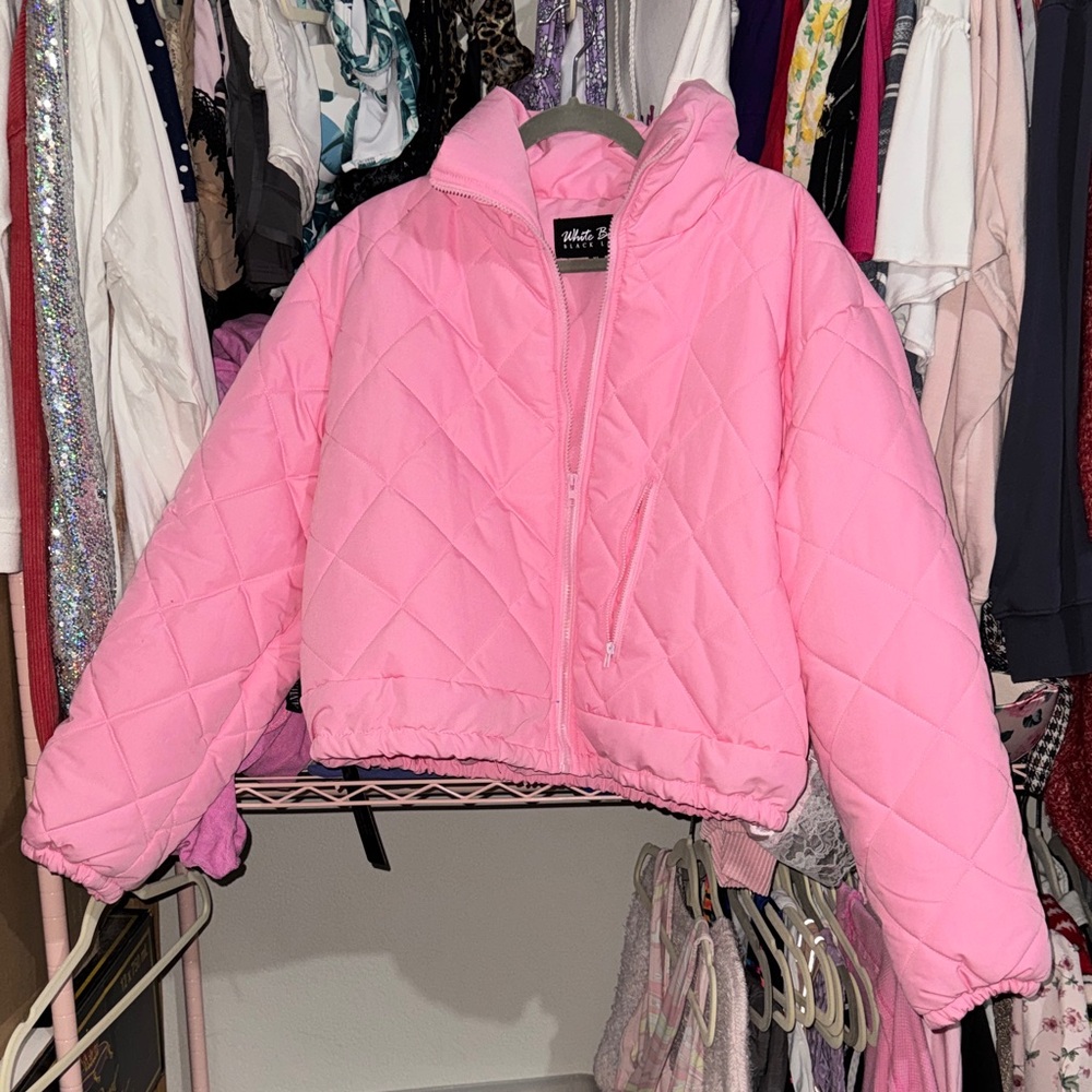 Pink Quilted Puffer Jacket